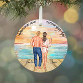 Couple Ornaments - Together Since Personalized Couple Ornaments Sunset Scenery